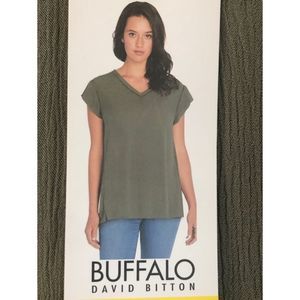 BUFFALO DAVID BITTON OLIVE GREEN TOP
